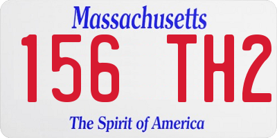 MA license plate 156TH2