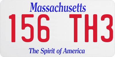 MA license plate 156TH3