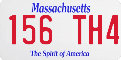 MA license plate 156TH4