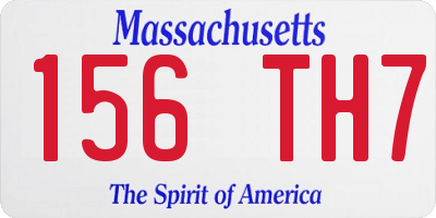 MA license plate 156TH7