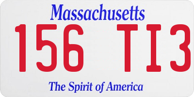 MA license plate 156TI3