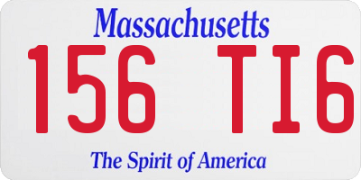 MA license plate 156TI6