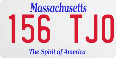 MA license plate 156TJ0