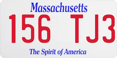 MA license plate 156TJ3