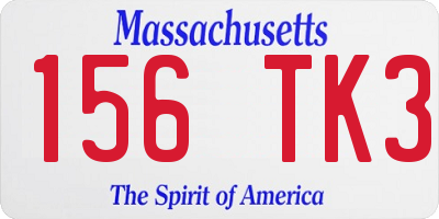 MA license plate 156TK3