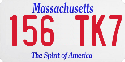 MA license plate 156TK7