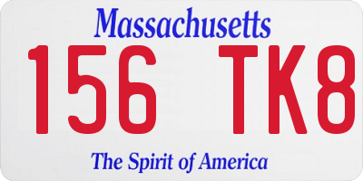 MA license plate 156TK8