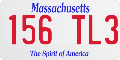 MA license plate 156TL3