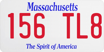 MA license plate 156TL8