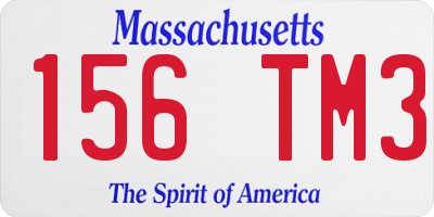 MA license plate 156TM3