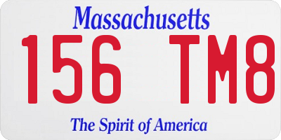 MA license plate 156TM8