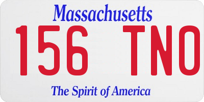 MA license plate 156TN0