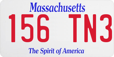 MA license plate 156TN3