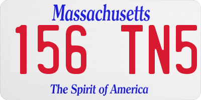 MA license plate 156TN5