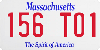 MA license plate 156TO1