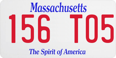 MA license plate 156TO5
