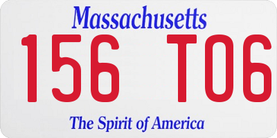 MA license plate 156TO6