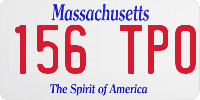 MA license plate 156TP0