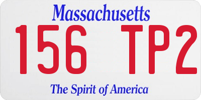 MA license plate 156TP2