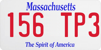 MA license plate 156TP3
