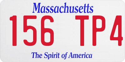 MA license plate 156TP4