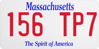 MA license plate 156TP7