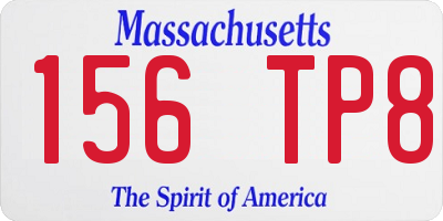 MA license plate 156TP8