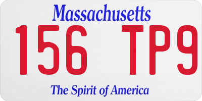 MA license plate 156TP9