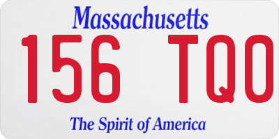 MA license plate 156TQ0