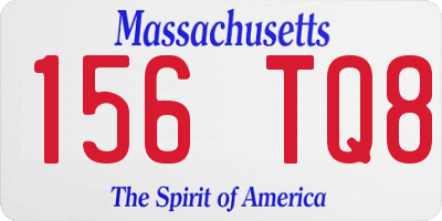 MA license plate 156TQ8