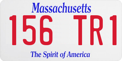 MA license plate 156TR1