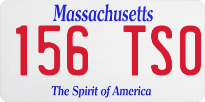 MA license plate 156TS0