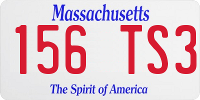 MA license plate 156TS3