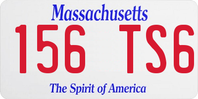 MA license plate 156TS6