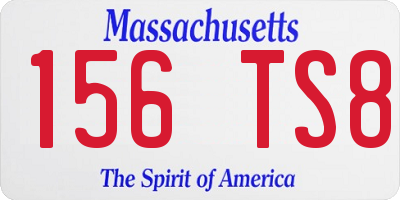 MA license plate 156TS8