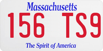 MA license plate 156TS9