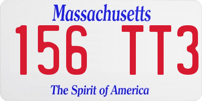 MA license plate 156TT3