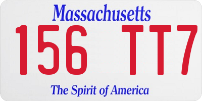 MA license plate 156TT7