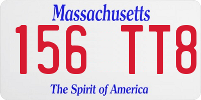 MA license plate 156TT8