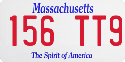 MA license plate 156TT9