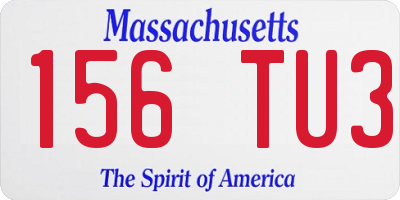MA license plate 156TU3