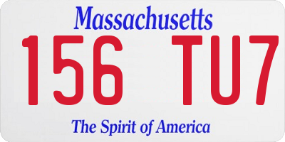 MA license plate 156TU7