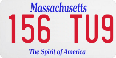 MA license plate 156TU9