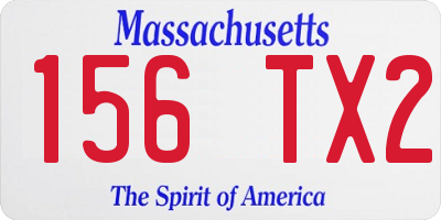 MA license plate 156TX2