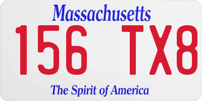 MA license plate 156TX8