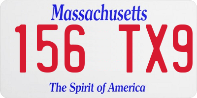 MA license plate 156TX9