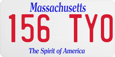MA license plate 156TY0