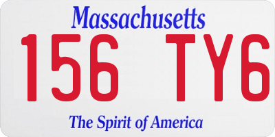 MA license plate 156TY6