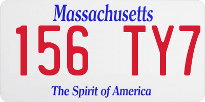 MA license plate 156TY7