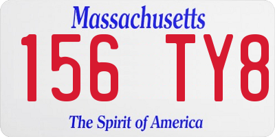 MA license plate 156TY8